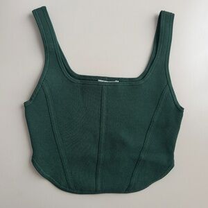 Aritzia Babaton Sculpt Knit Bustier Tank - Green